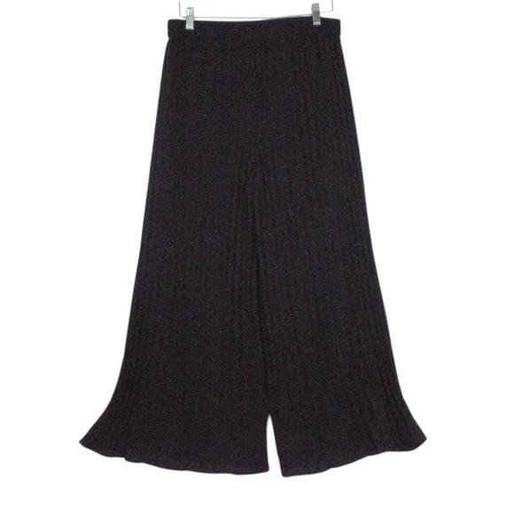 Vintage Chico"s Black Accordion Pleat Lined Elastic Waisted Palazzo Pants sz 15 - Picture 5 of 8